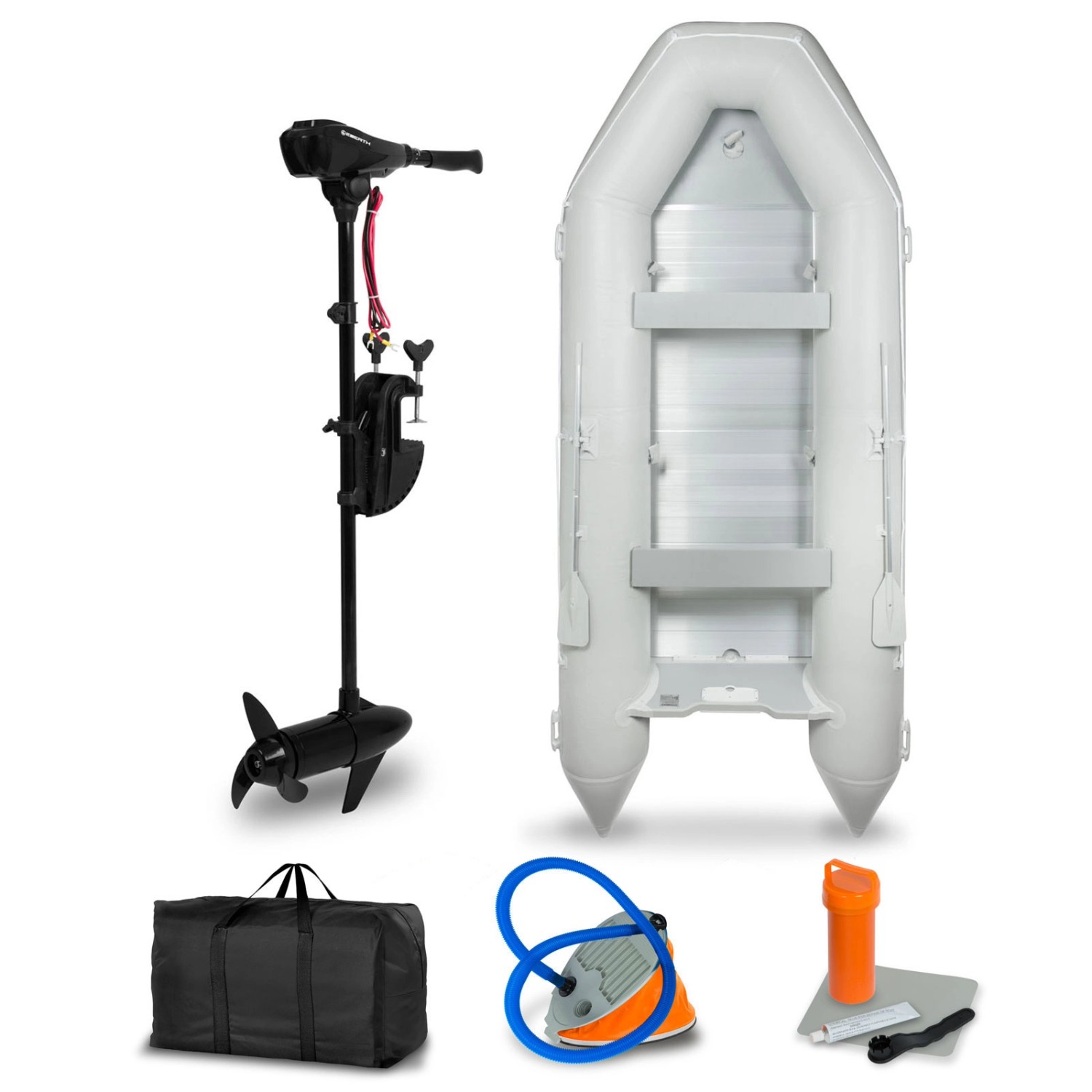 EBERTH Schlauchboot mit Motor 8 Personen 86 LBS Schubkraft Führerscheinfrei