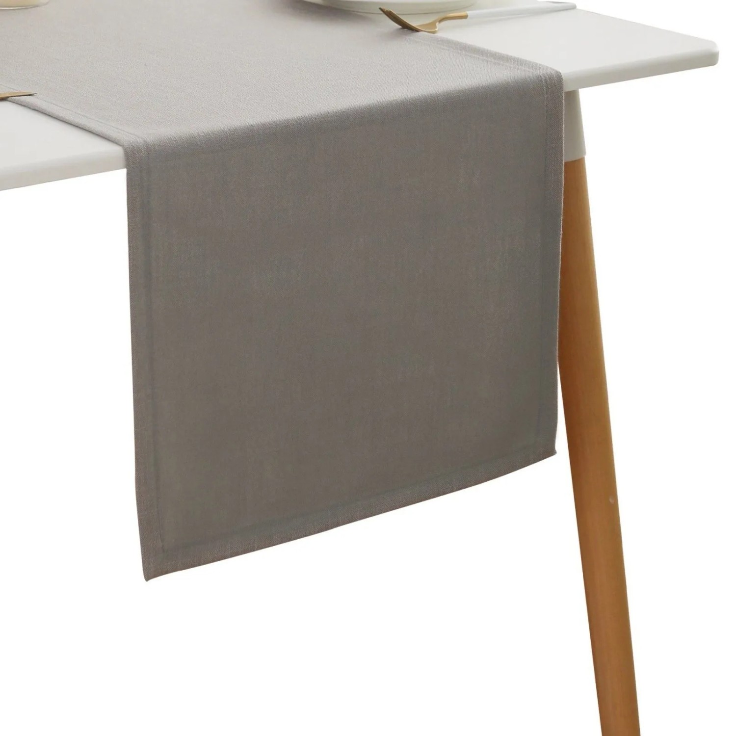 PXloue Tischdecke Leinen 30x120 cm Hellgrau