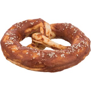 Trixie Denta Fun Duck Bretzel, Hunde-Natursnack aus Rinderhaut mit Ente, Ø 10cm.