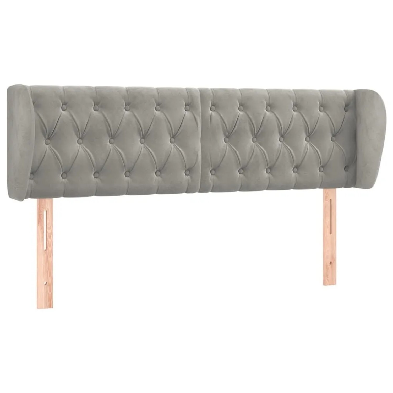 Thumbnail - vidaXL Kopfteil mit Ohren Hellgrau 163x23x78/88 cm Samt 3117534