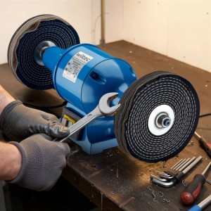 Wiltec Poliermaschine Doppelschleifer 750W Ø200Mm Polierblock Polierscheiben