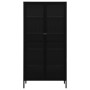 Schwarze vidaXL Vitrine aus Stahl und Glas, 90x40x180 cm, ideal als Büroschrank.
