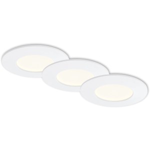 3er Set Briloner LED Einbauleuchten, weiß, neutralweißes Licht für Deckenmontage.