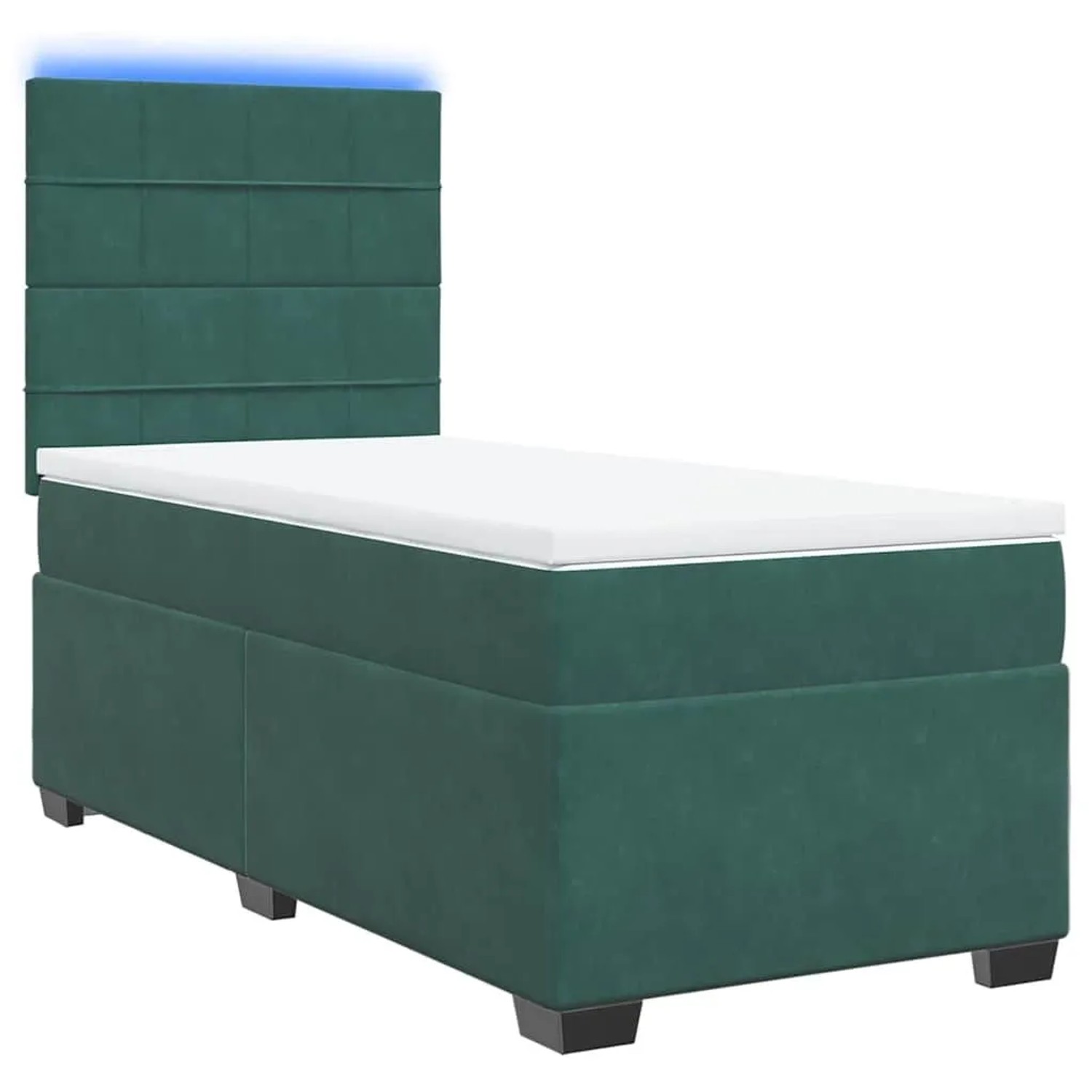 vidaXL Boxspringbett mit Matratze Dunkelgrün 100x200 cm Samt 3293137 günstig online kaufen