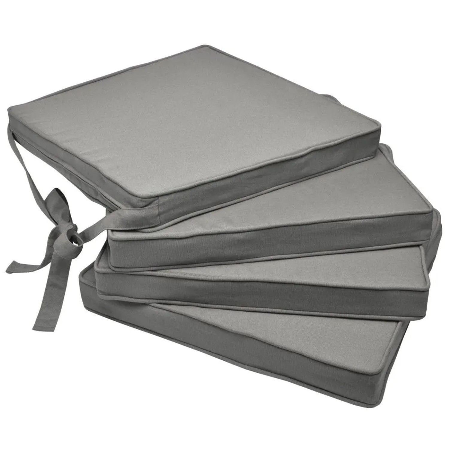 Beautissu Loft SK Stuhlkissen 45x40x5cm Hellgrau 4tlg