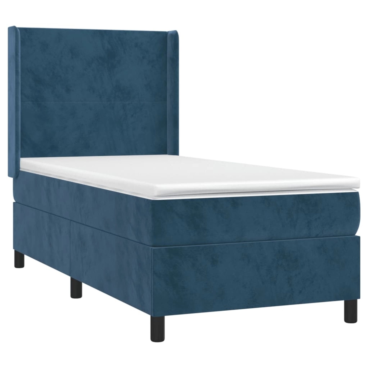 vidaXL Boxspringbett mit Matratze & LED Dunkelblau 90x200 cm Samt 3139425 günstig online kaufen