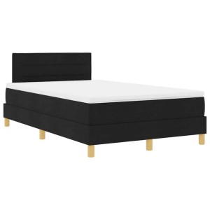 vidaXL Boxspringbett mit Matratze Schwarz 120 x 200 cm Stoff 3338834