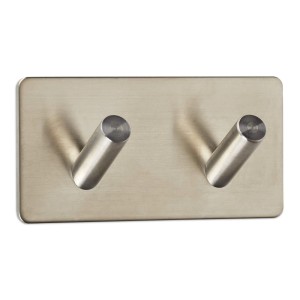 SOTECH Hakenleiste ADRA 2 Fach Edelstahl Gebürstet Selbstklebend 3M