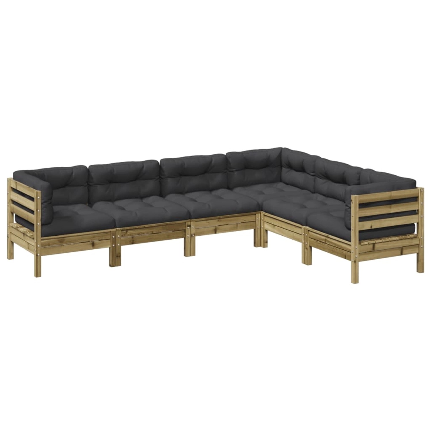 vidaXL 6-Tlg Garten-Sofagarnitur mit Kissen Kiefernholz Imprägniert 3299462 günstig online kaufen