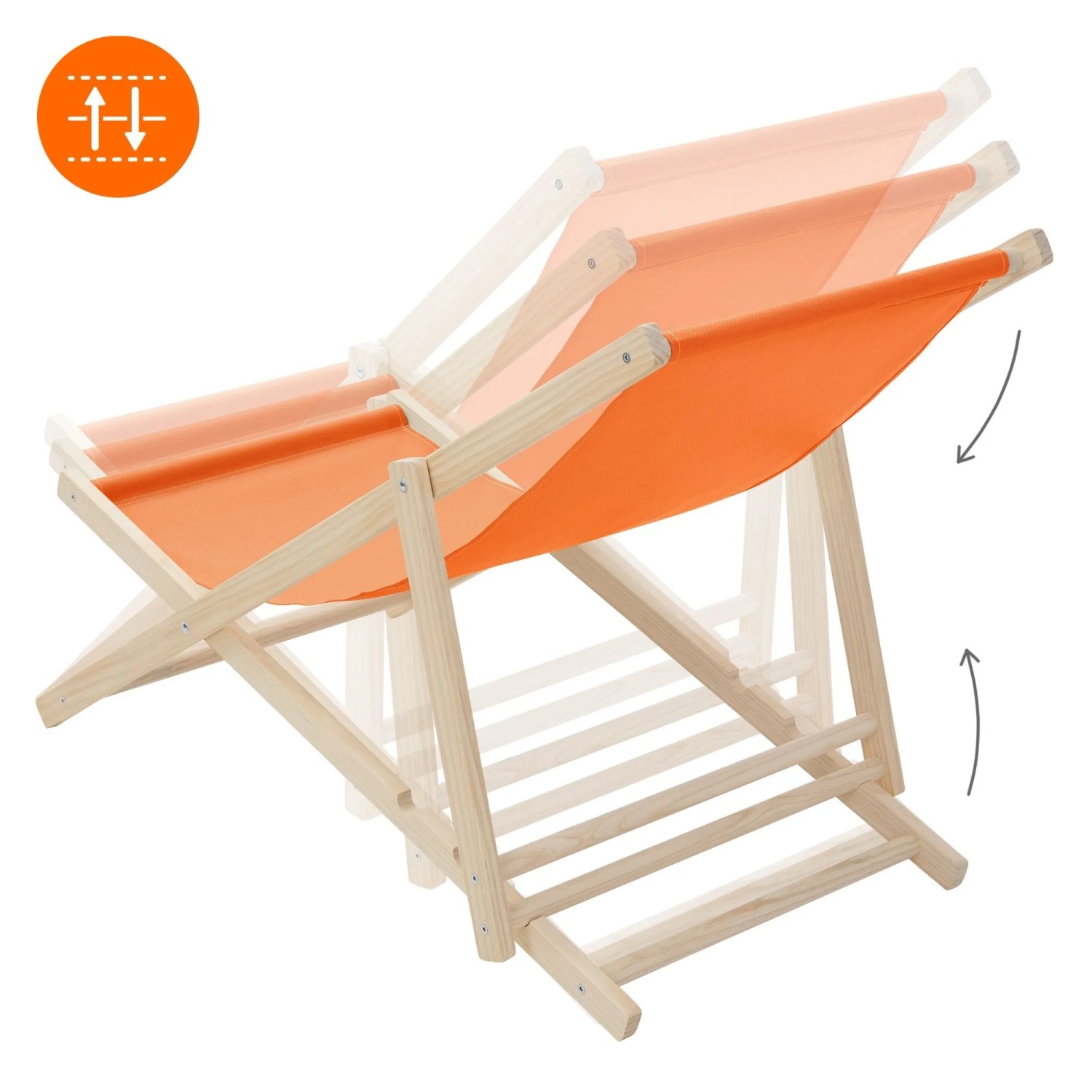 ECD Germany Liegestuhl Klappbar Orange aus Holz_6