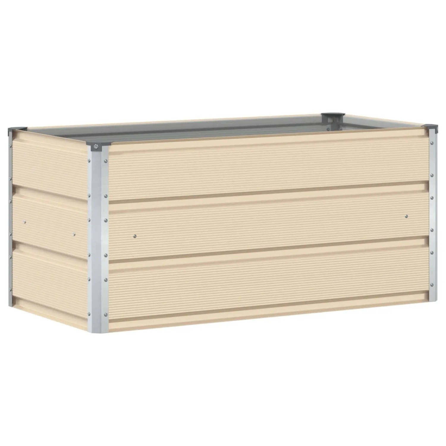 vidaXL Pflanzkübel Elfenbein 100 x 50 x 45 cm Verzinkter Stahl 42018098