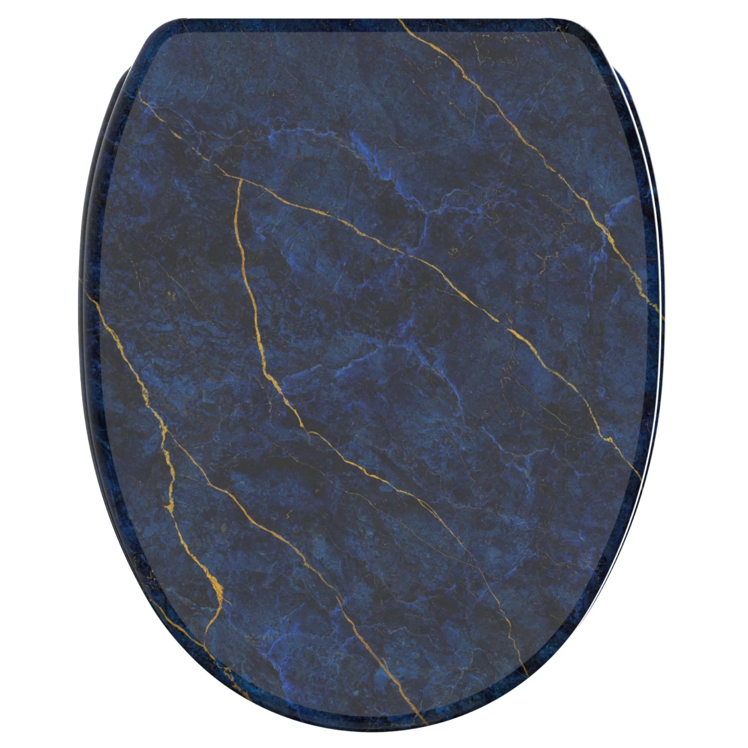 SANILO WC Sitz mit Absenkautomatik Top Fix Marmor Darkblue