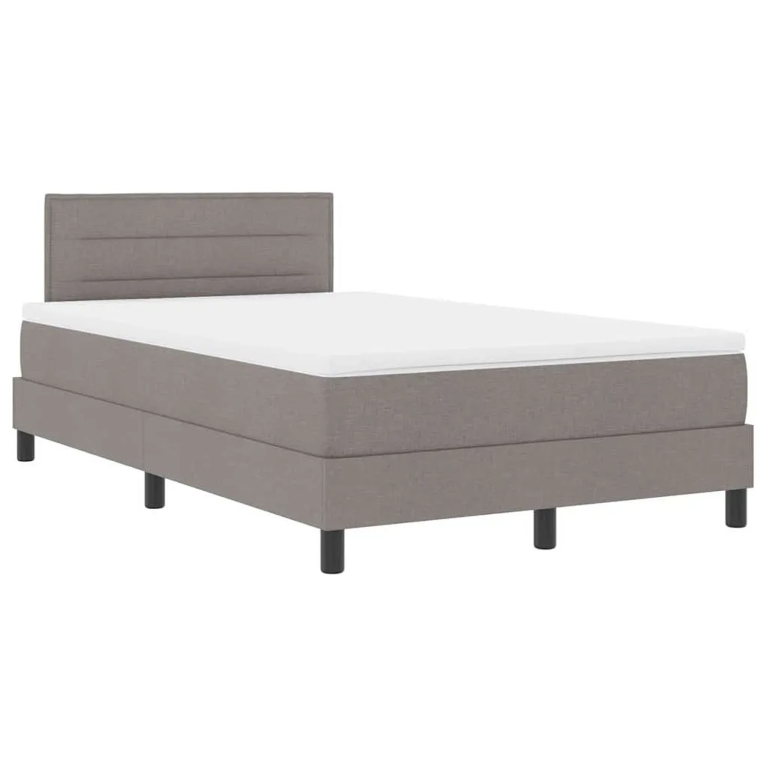 vidaXL Boxspringbett mit Matratze Taupe 120 x 190 cm Stoff 3342118