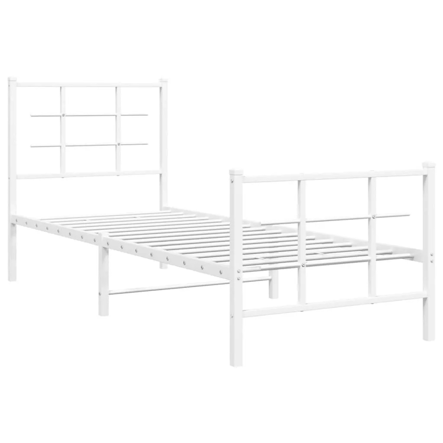 vidaXL Bettgestell mit Kopf- und Fußteil Metall Weiß 75x190 cm 355618 günstig online kaufen