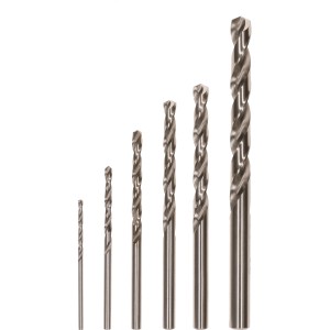 6-teiliges Bosch Spiralbohrer-Set HSS-G für präzises Bohren in Metall und Stahl.