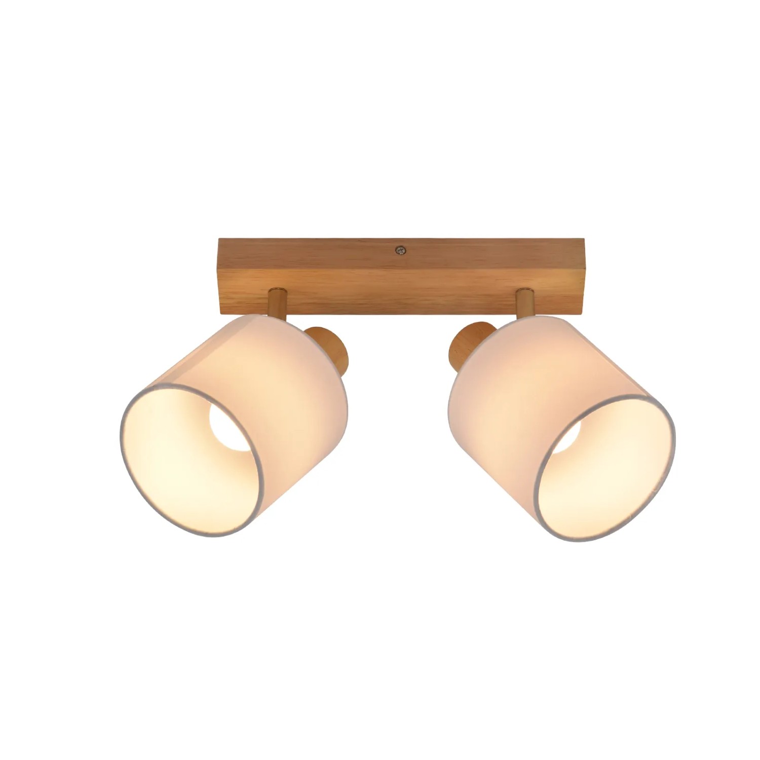Nettlife Ingrid Deckenstrahler aus Holz Braun L 25 cm 2 Flammig E14