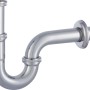 Verchromter Röhrensiphon (38,9 mm x 32 mm) für Waschbecken im Bad oder WC.