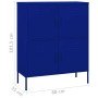 Marineblauer vidaXL Lagerschrank aus Stahl, 80x35x101,5 cm, mit 4 Türen. Ideal als Büroschrank.