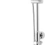 Verchromtes Schulte Duschsystem Rain mit runder Kopf- und Handbrause.