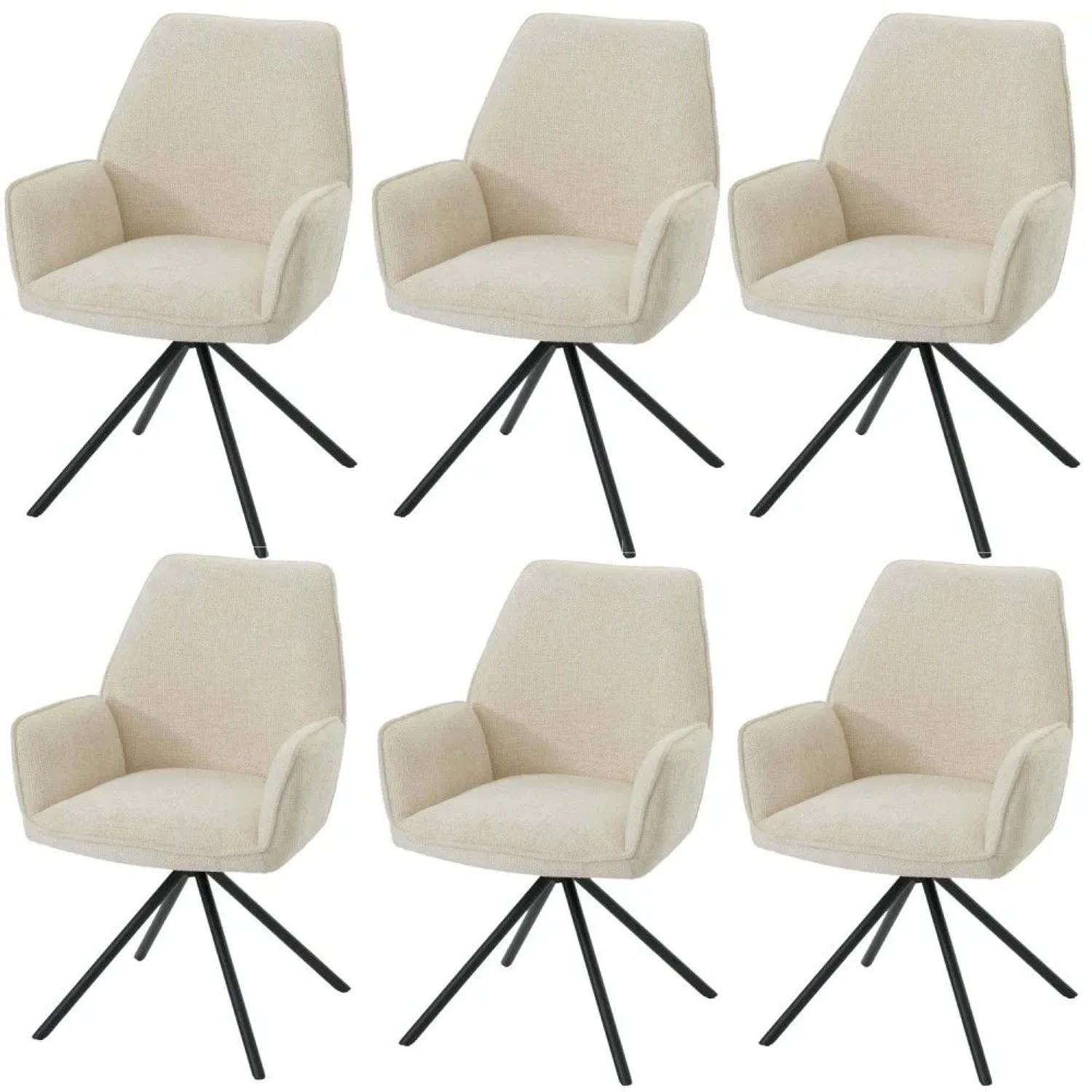 MCW Esszimmerstuhl G67 6er-Set Creme