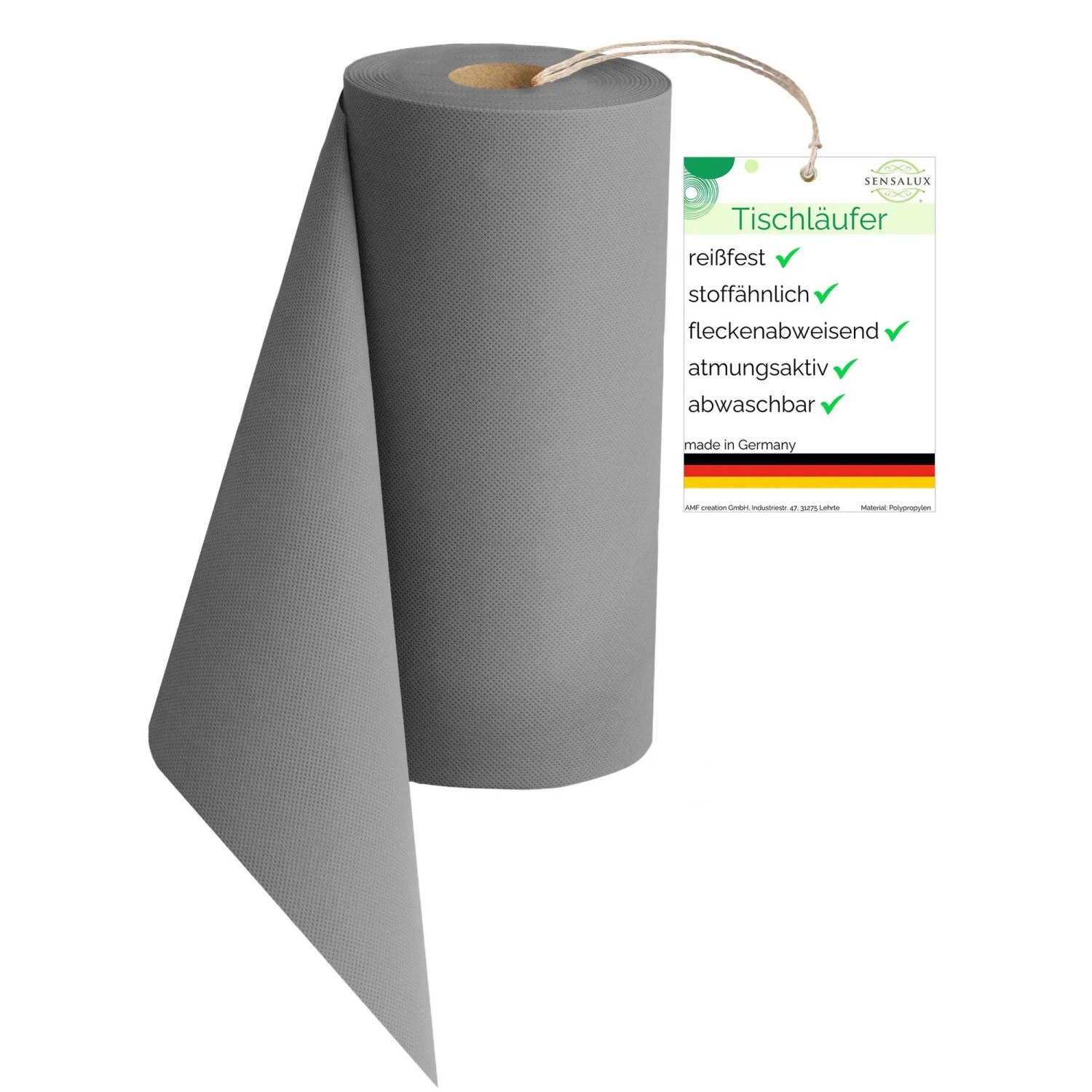 Sensalux Vlies-Tischläufer 50 cm x 25 m Grau