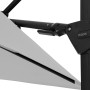 Detailaufnahme: Hellgrauer Doppler Ampelschirm (245x135 cm) mit Dreh- und Neigungsfunktion.