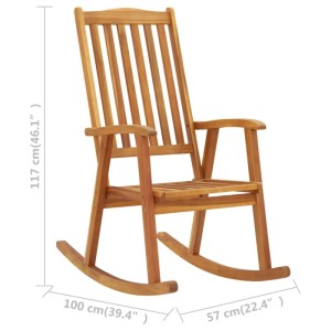 Schaukelstuhl aus Akazienholz von vidaXL: Vintage Design für Wohnzimmer und Terrasse.