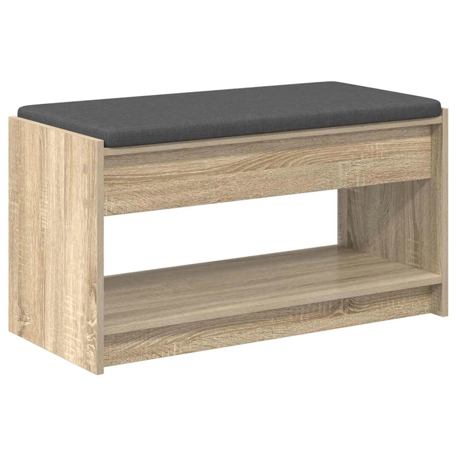 vidaXL Flurbank mit Kissen mit Regal Sonoma-Eiche 83 x 38 x 45 cm 891578