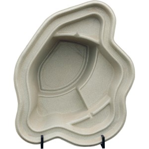 Oase Teichschale Aral Sea sand, naturnah gestaltet mit verschiedenen Pflanzzonen.