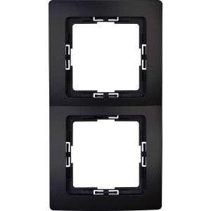Kopp Abdeckrahmen 2-fach Paris, mattschwarz, für Schalter und Steckdosen.