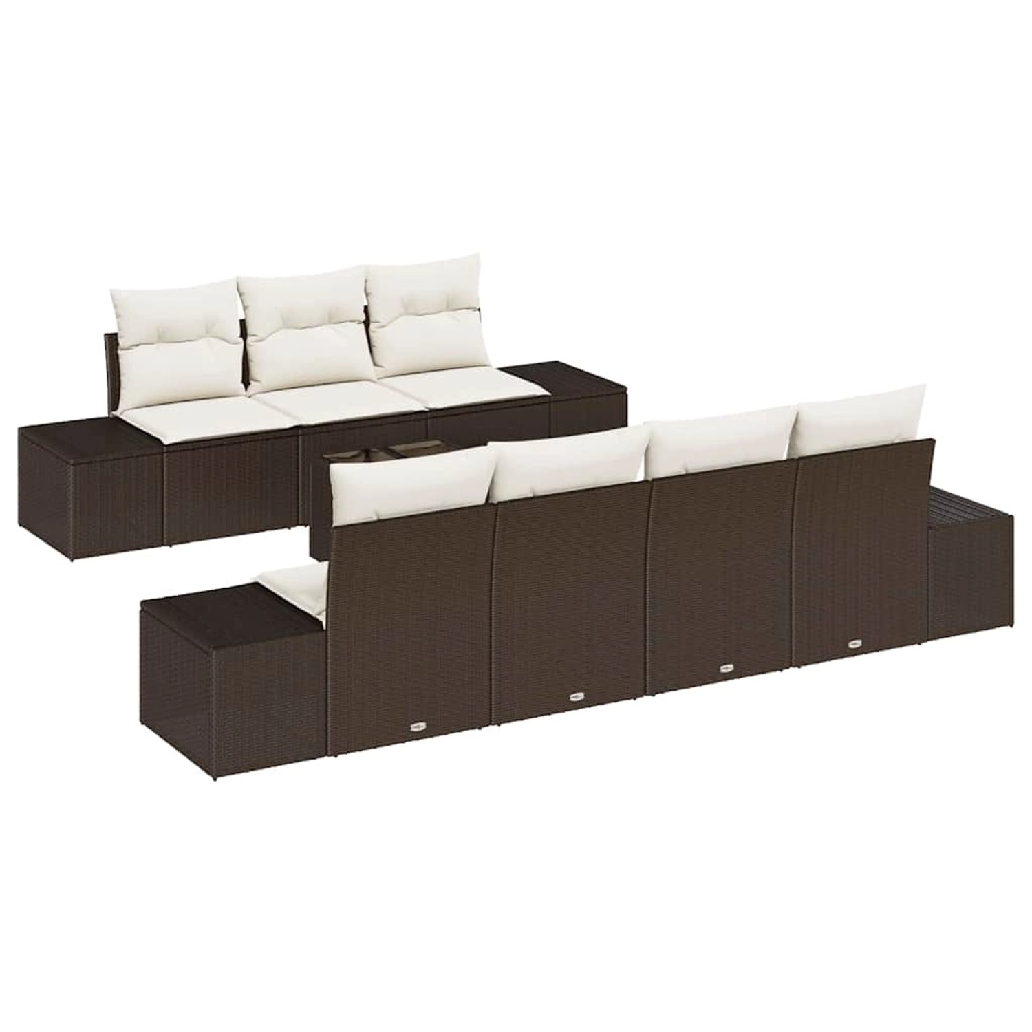vidaXL Garten-Sofa-Set 8-Tlg Braun Poly Rattan 3346968 günstig online kaufen