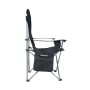 Faltbarer, schwarzer 24MOVE Campingstuhl mit Tragetasche, belastbar bis 150kg.