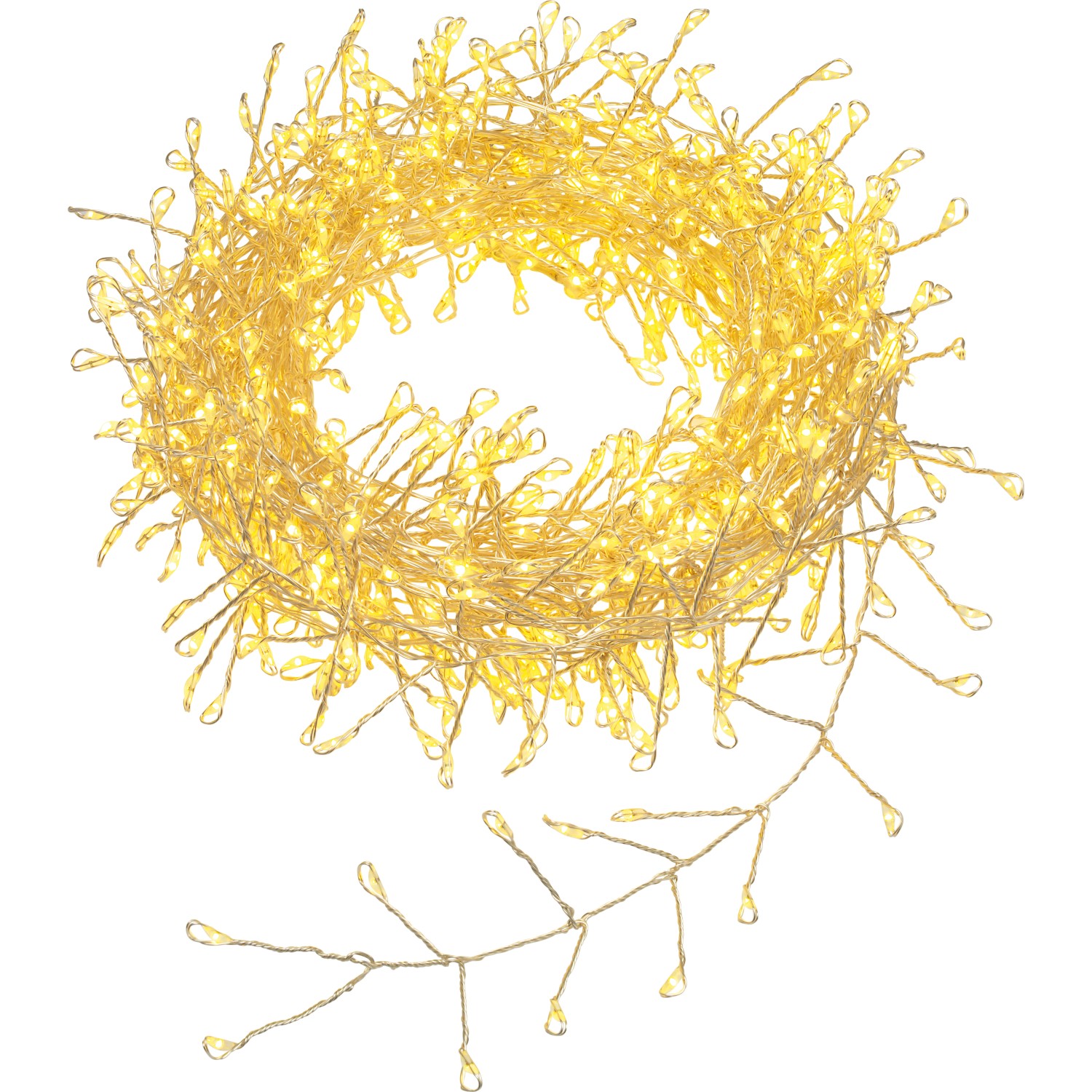 LED-Draht-Büschellichterkette 780 LEDs Warmweiß Transparentes Kabel 14 m