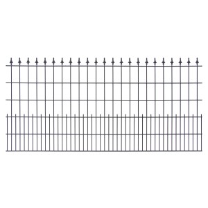 Anthrazit Schmuckzaun Matte U20 mit Lilien-Spitze, 200x80 cm, für stilvolle Gartengestaltung.