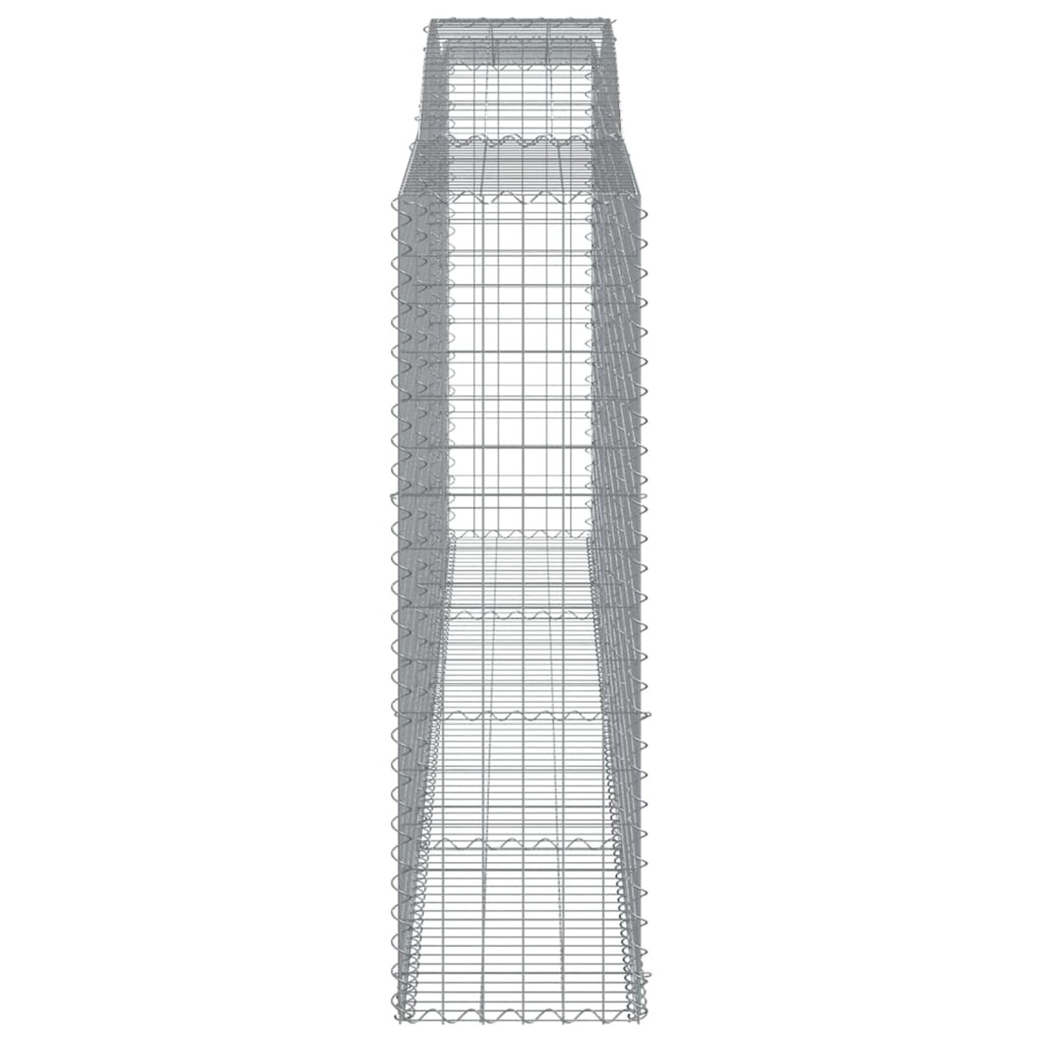 Set aus 10 Gabionen mit Hochbogen, 400x50x160/180cm, aus verzinktem Eisen für Hochbeete.