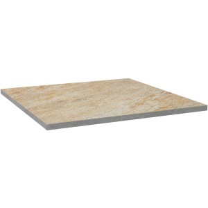 Terrassenplatte Feinsteinzeug Manhatten Beige, 60x60 cm, 2er-Set für Terrasse & Garten.