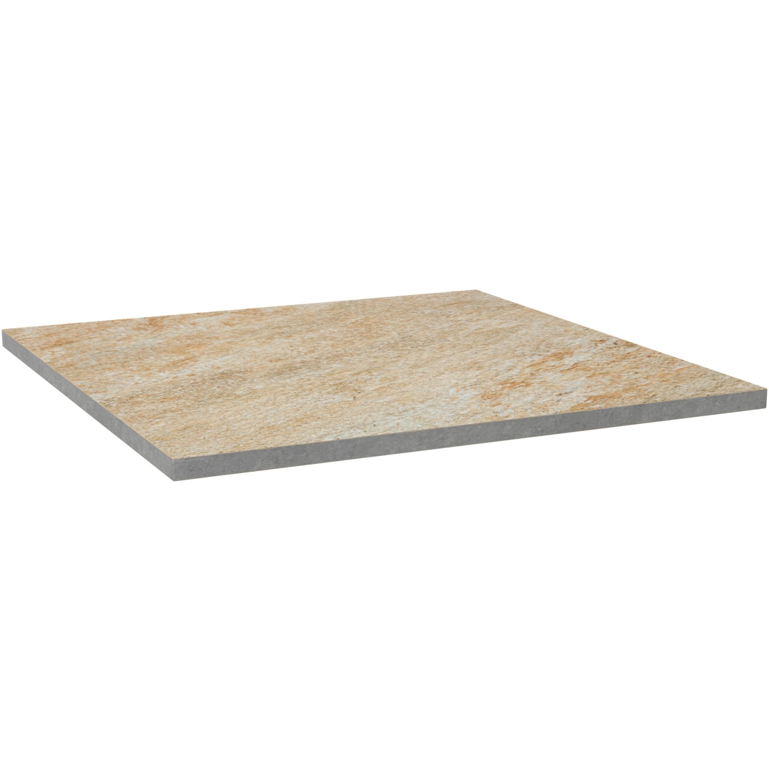 Terrassenplatte Feinsteinzeug Manhatten Beige, 60x60 cm, 2er-Set für Terrasse & Garten.