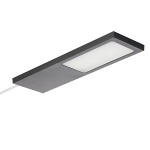 Schwarze LED Unterbauleuchte GIULIA II mit neutralweißem Licht.