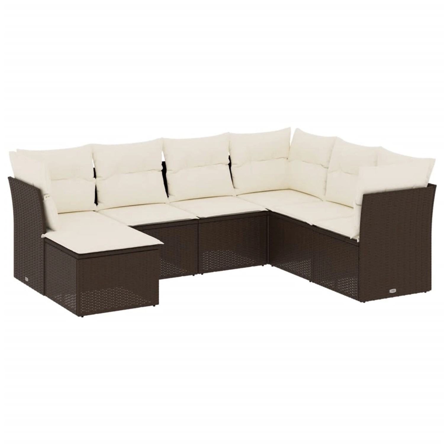 vidaXL 7-Tlg Garten-Sofagarnitur mit Kissen Braun Poly Rattan 3217993 günstig online kaufen