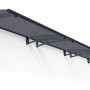 Graues Palram Canopia Aquila Vordach, 453,5 cm breit, mit getönten Platten und UV-Schutz.