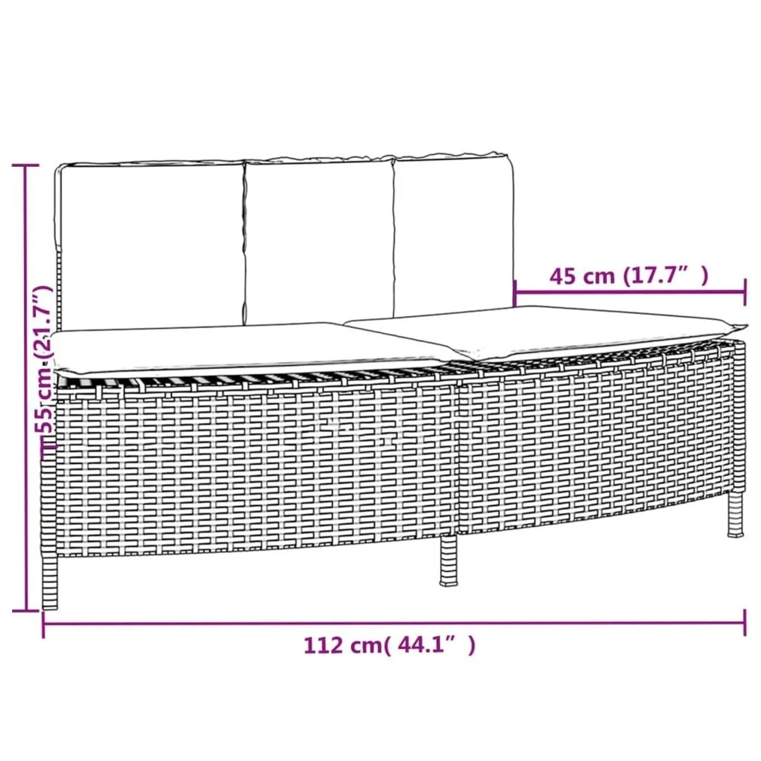 vidaXL Whirlpool-Bänke, 2 Stk., schwarz, Poly Rattan mit Auflagen. Zubehör für Whirlpools.