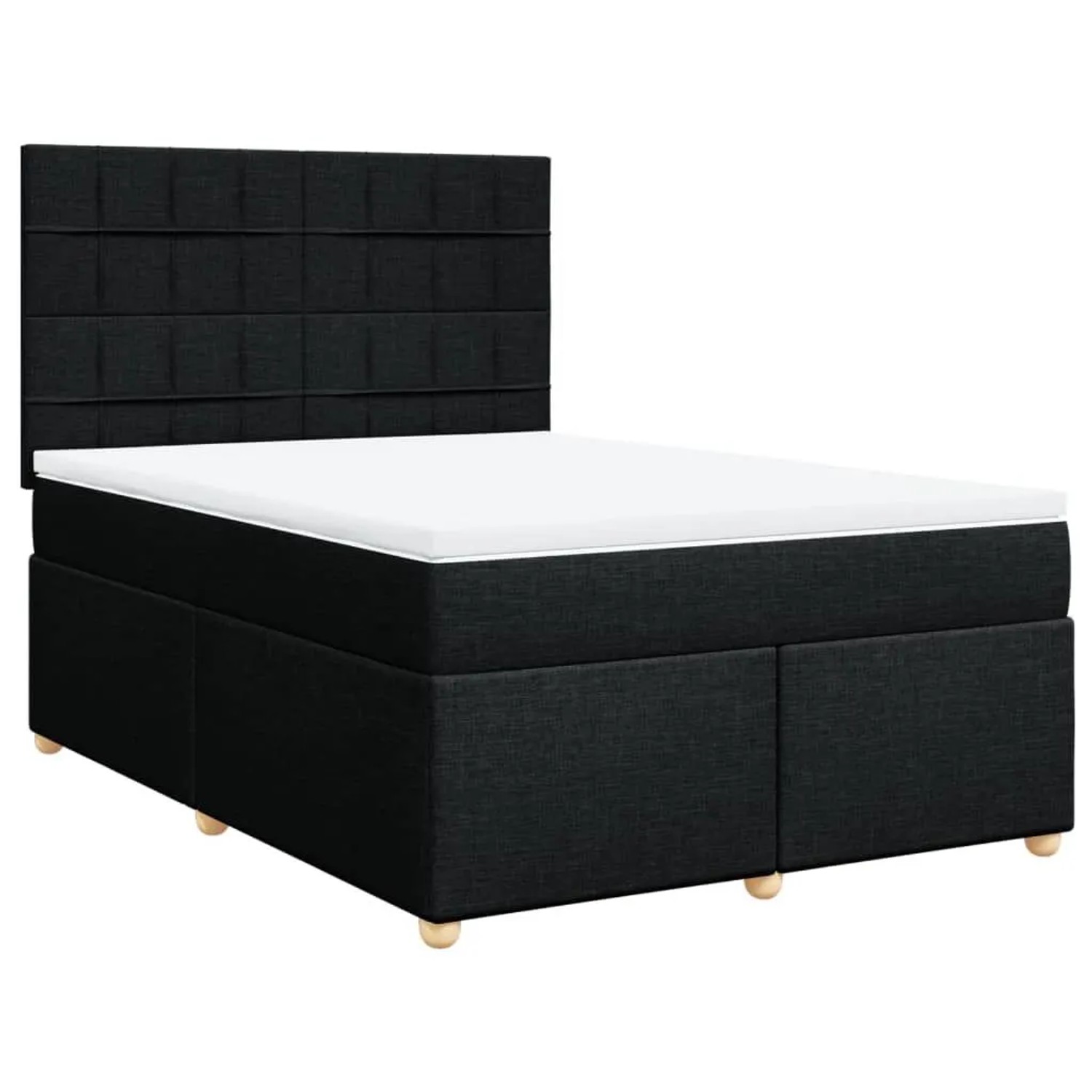 vidaXL Boxspringbett mit Matratze Schwarz 140x190 cm Stoff 3293577 günstig online kaufen
