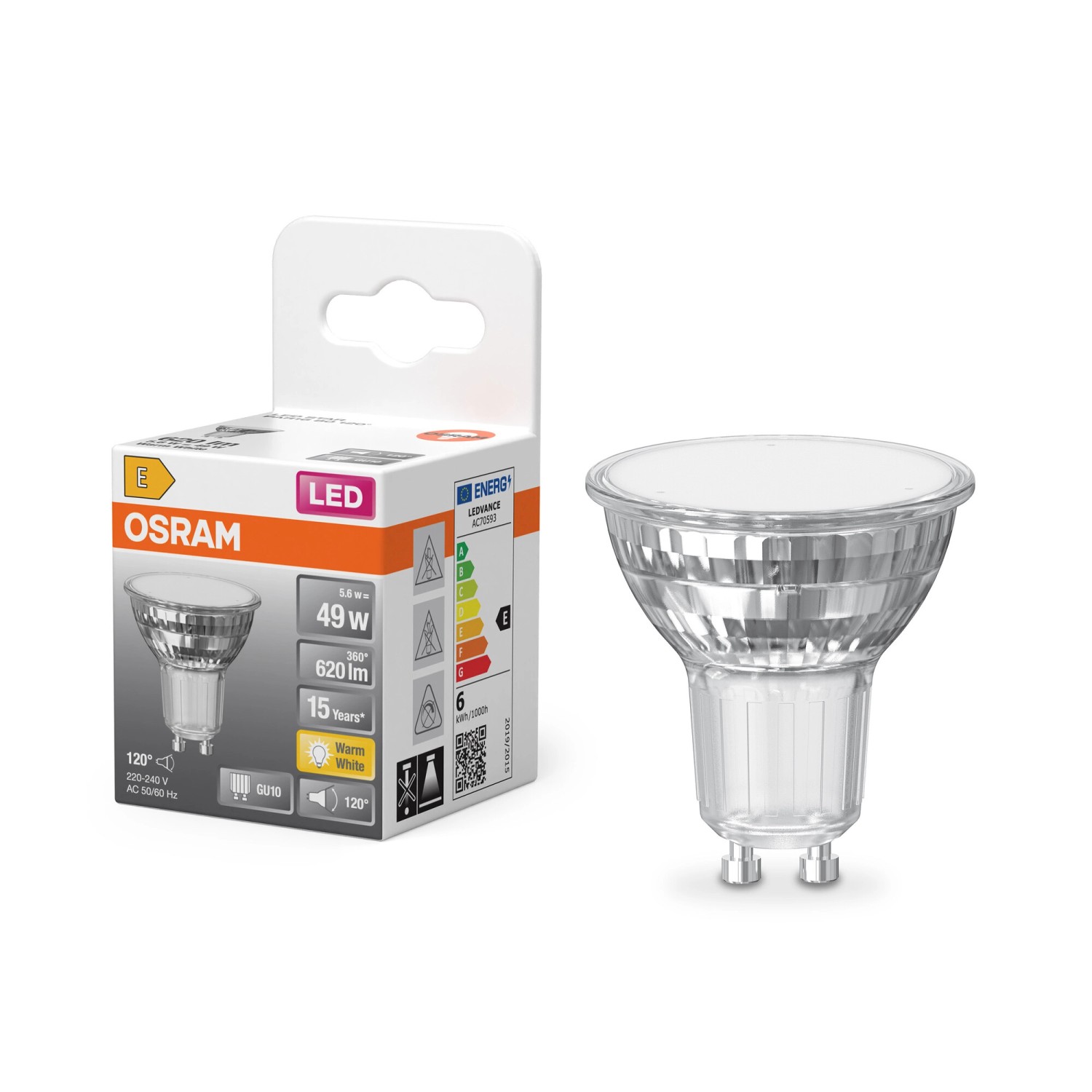 Osram LED-Leuchtmittel GU10 Reflektor PAR16 Warmweiß 5,6 W 620 lm 5,4 cm x 5 cm_3