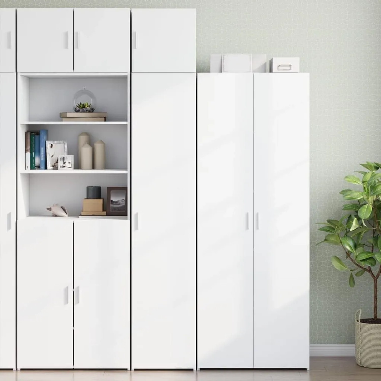 vidaXL Hochschrank Schmal Weiß 40x42,5x225 cm Holzwerkstoff 3281273_2
