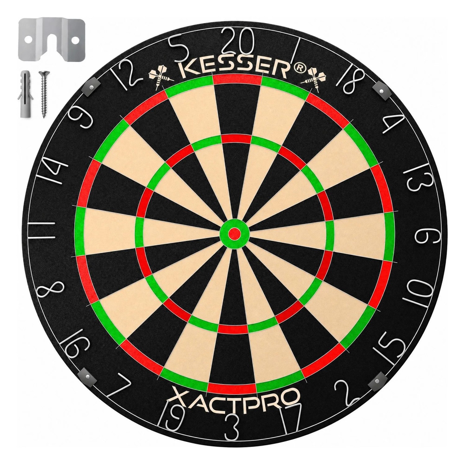 KESSER Dartscheibe Sisal Professional Steeldart Classic inkl. Montageset