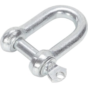Verzinkter Schäkel, 5 mm Durchmesser, zum Verbinden von Seilen und Ketten.