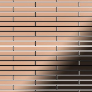 Mosaikfliese aus Kupfer, gewalzt, Deedee-CM. 10 Matten (0,63 m²) im Paket.