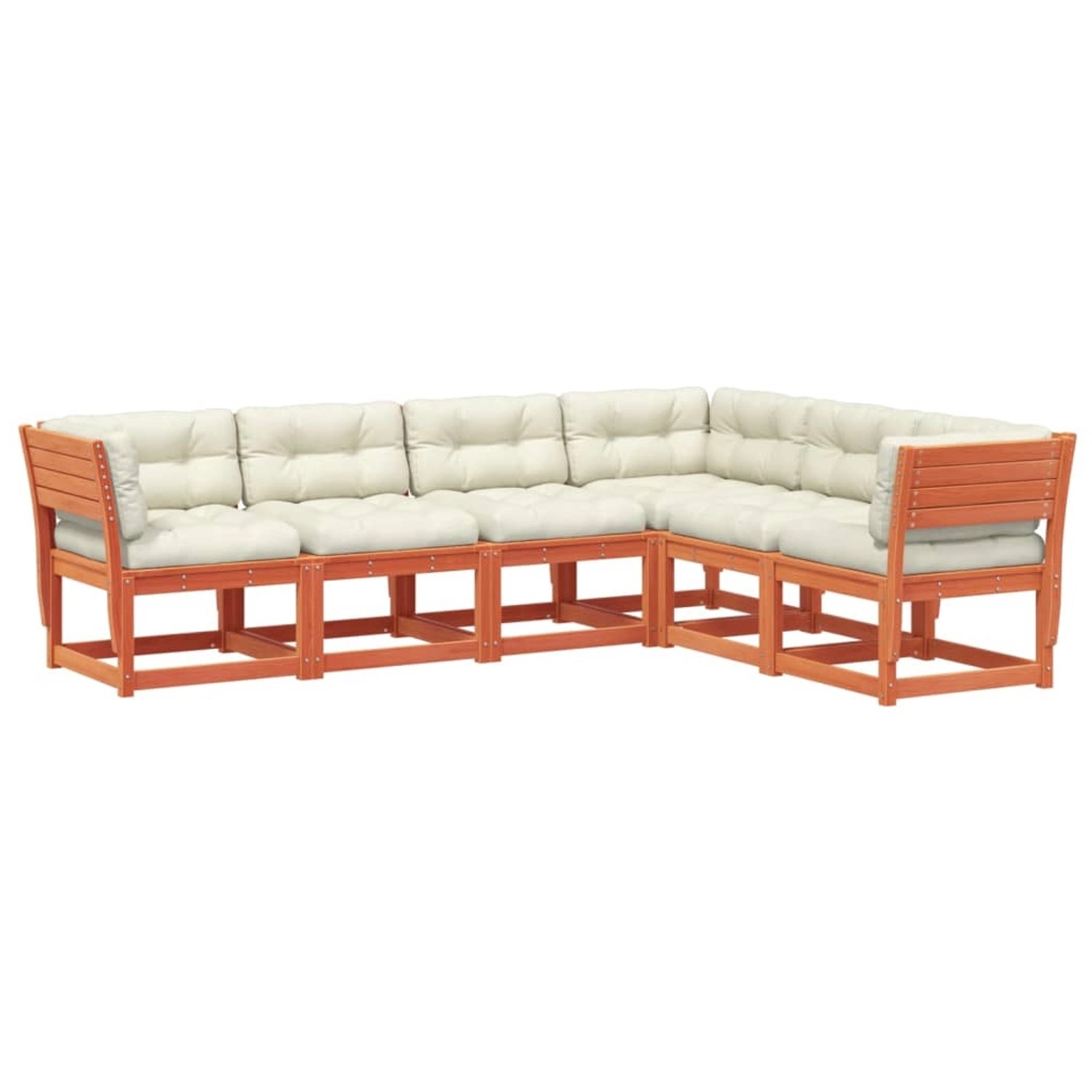 vidaXL 6-Tlg Garten-Sofagarnitur mit Kissen Wachsbraun Kiefernholz 3217027 günstig online kaufen