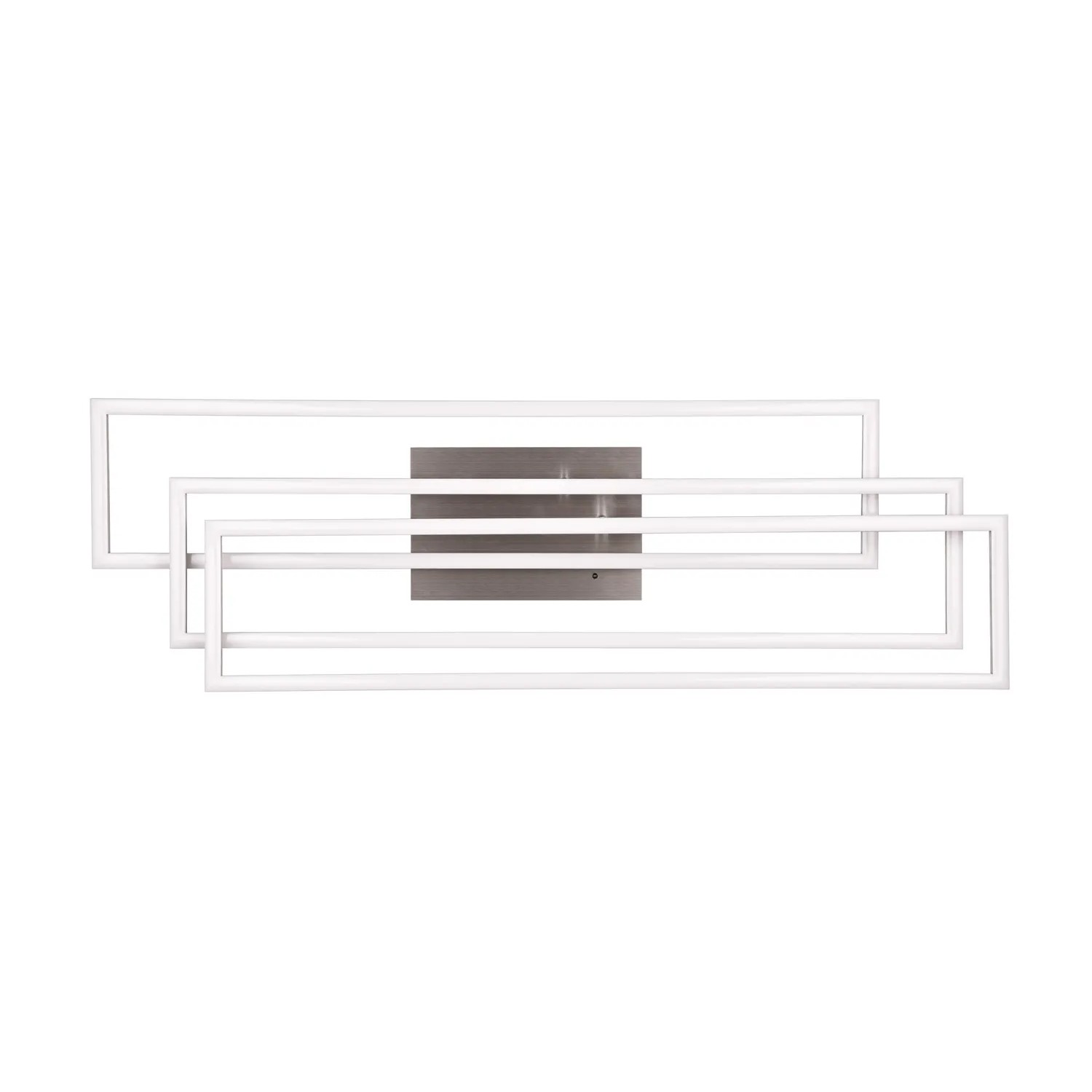 Moderne, dimmbare LED-Deckenleuchte Corso in Nickel matt, 66x60cm, für Wohnraum.