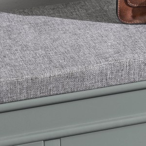 Detailaufnahme: SoBuy Sitzbank FSR64-HG mit hellgrauem Sitzkissen.